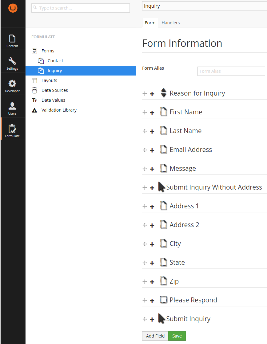 Complex Formulate Form Fields